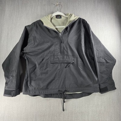 Eye Candy Anorak Jacket Mens M Black Fleece Lined Quarter Zip Pullover Hooded