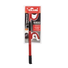 The Club Solid Steel Red Steering Wheel Lock 9 W x 4 H x 6 L in. for Fit Most Ve