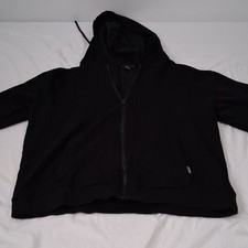 Eddie Bauer Men's Black Solid Full Zip Hooded Hoodie w/ Pockets XL
