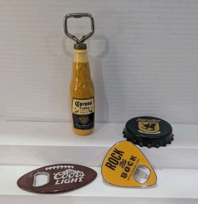 Beer Bottle Openers Corona Sprecher Coors Light Bock Ram Shiner Lot Of 4