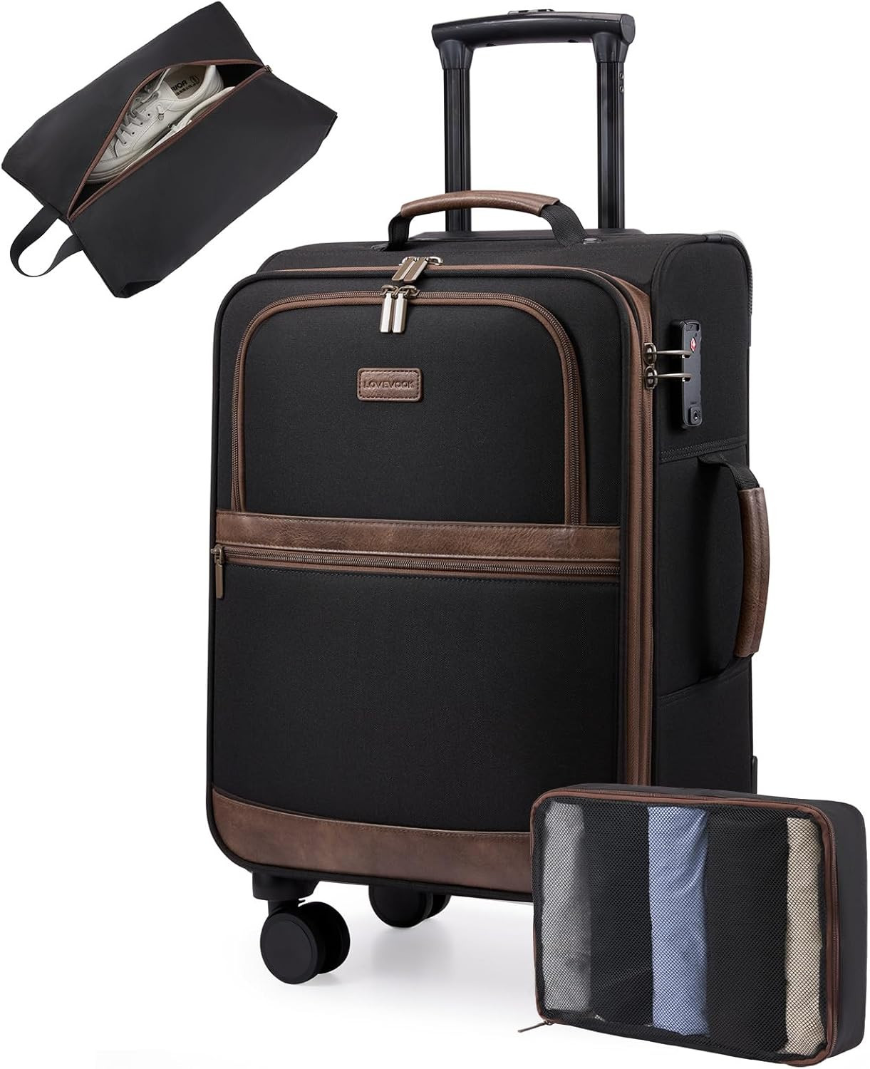 With Spinner Wheels & Tsa Lock - Black/brown