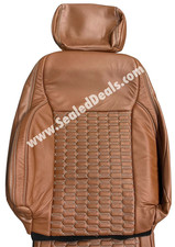 Mahogany Hexagon Leather Seat Covers For 2021-26 Ford F150 Crew Cab F-150 Xlt 