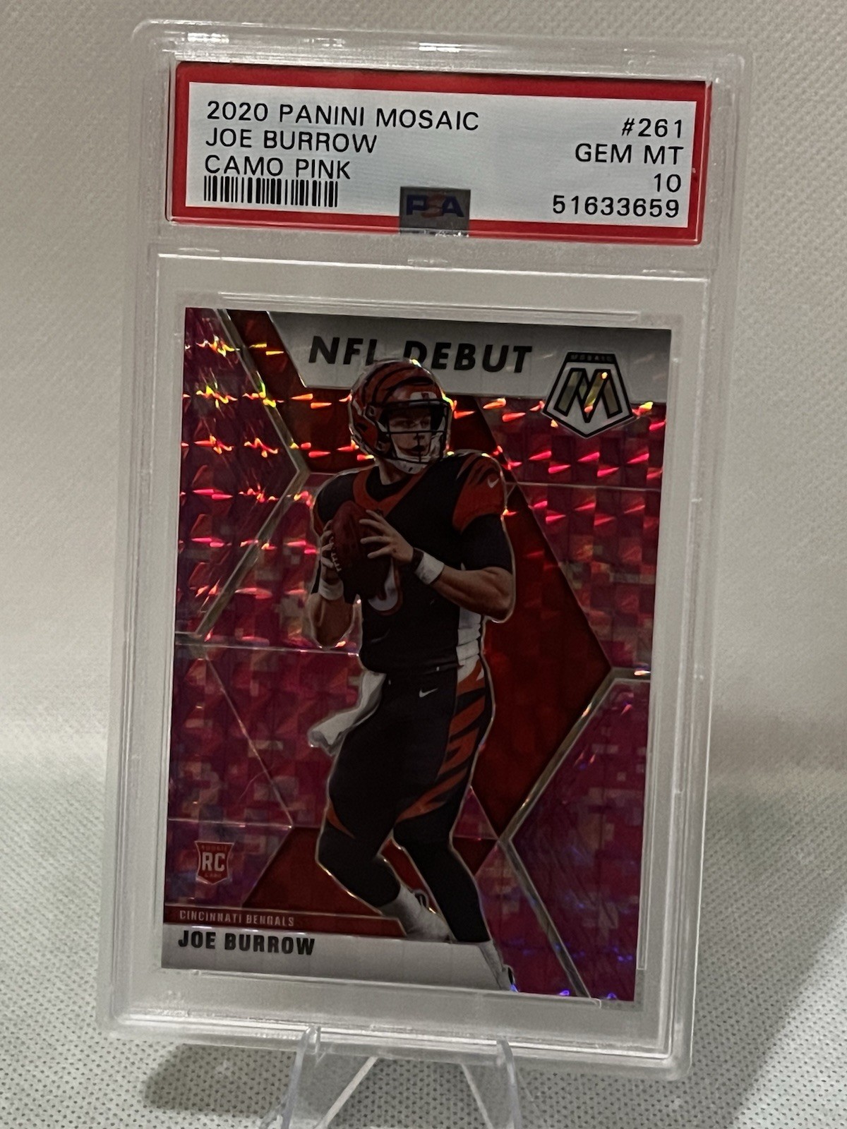 Joe Burrow Panini Mosaic #261 Camo Pink