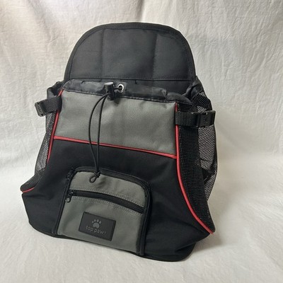 Top Paw Front Pet Carrier Black Gray Red Travel Mesh Ventilated Up To 20 Lbs