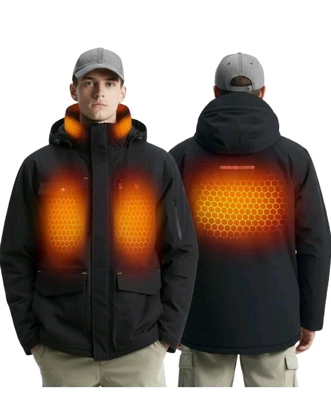 InoKraft Heated Jacket for Men with Rechargable Battery and USB-C Cable Medium