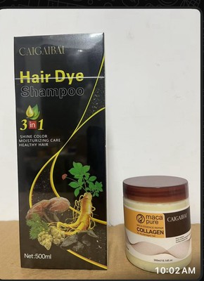 Hair Dye Shampoo 3 in 1 Instant Hair Dye Herbal Ingredients And Maca Hair Mask