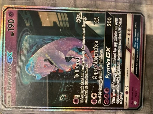 Mewtwo GX, No Damage,Comes With Case