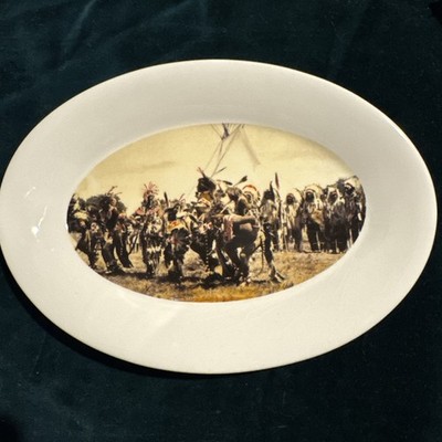 LA Huffman Collectors Plate Titled,  When Plenty Coups Gave Uncle Sam The Farm 