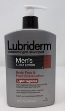 LUBRIDERM Light Fragrance Body Face  & Post Shave Lotion 16 oz NEW