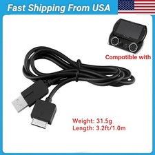 2 in 1 USB 2.0 Data Sync Charger Transfer Cable Cord for Sony PSP Go Black
