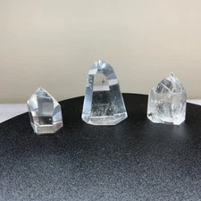 Natural Quartz Crystal: 3 Clear Polished Crystals Buy Exact Stones #e7893