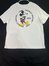 Disney Mickey Mouse Since 1928 T-Shirt Adult2X White Crew, Cotton Blend