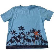 Hanna Andersson Boys US 4 Palms Sunblock UV Art Tee Swim Orange Rash Guard