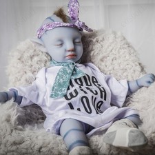 17.7"Full Body Silicone Reborn Doll Eyes Closed Sleeping Baby Girl W/Rooted Hair
