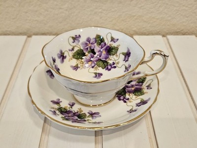 Rare Paragon Valentine Violets Cup Saucer By Appointment To The Queen