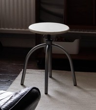 Vintage Industrial Swivel Stool | Mid-Century Modern Lab Chair Height Adjustable