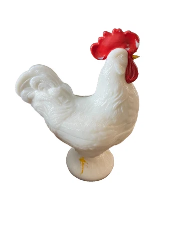 HON "Pay Attention, I Say!"- Vintage Westmoreland Rooster Hen on nest 9”