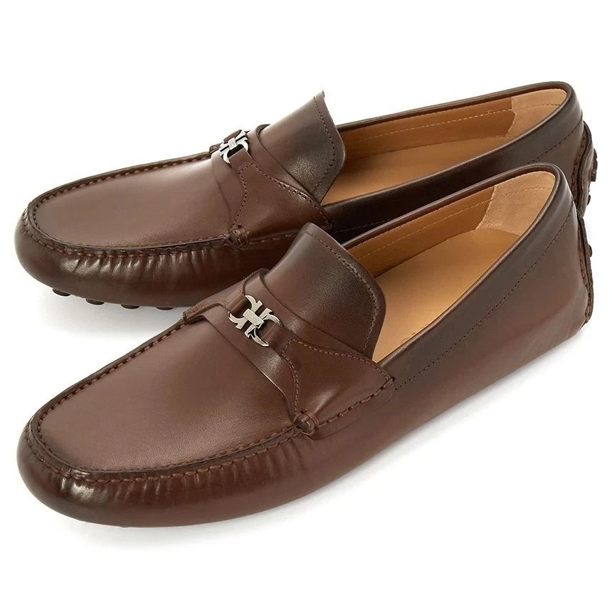 Ferragamo — Ferragamo Men's FLORIN Cocoa Brow Calf Loafers    (US=11.5 E)