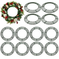 12 Pack 14'' Metal Wreath Frame Wire Wreath Rings for Christmas New Year Part...
