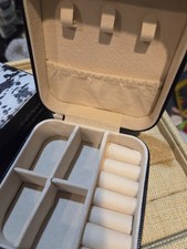 Travel Jewelry Case Square Zip-Around Lined for Rings Necklaces Earrings