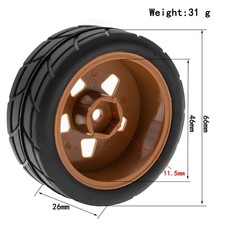 BJM351 Yellow RC Rally Tires 65x45x26mm 4pcs For 1/10 On Road