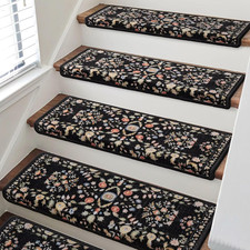 Bullnose Carpet Stair Treads Non-Slip Stair Treads for Wooden Steps,Washable Sta