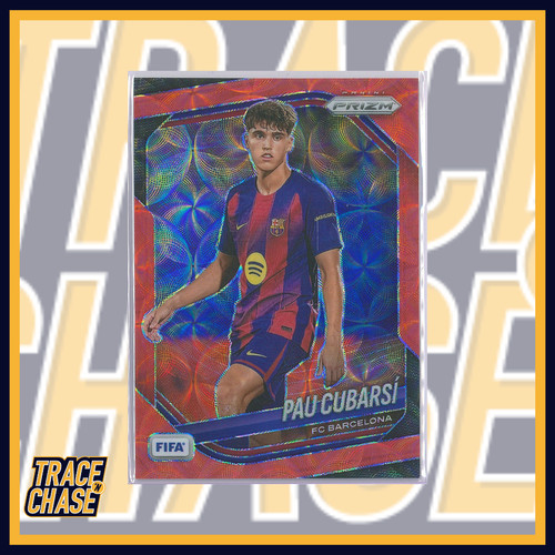 2025-26 Panini Prizm FIFA Soccer Pau Cubarsi Choice Red Prizm 38/88 #246 Barca