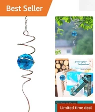 Elegant Stainless Steel 11” Spiral Tail Sun Catcher with Sparkling Crystal Orb