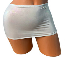 Micro mini skirt exotic dancewear bikini coverup iridescent white snake print