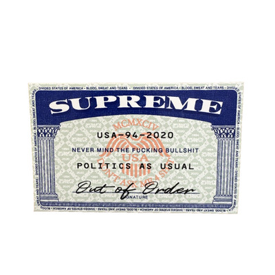 Supreme Social Security Number USA Sticker Aufkleber Neu Original