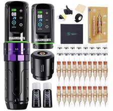 Dragonhawk L3 Tattoo Kit, Cordless/Cord Complete Tattoo Gun Kit Pen Machine