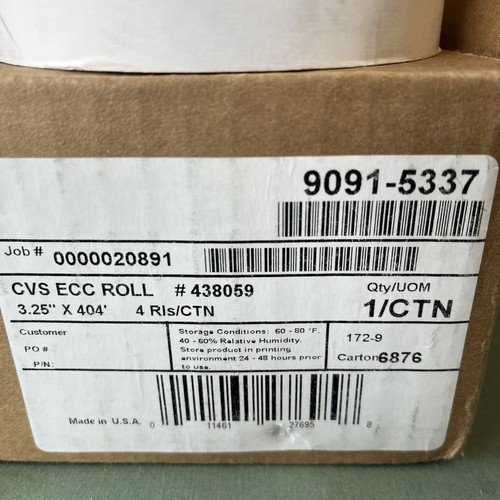 CVS ECC Roll-Kiosk Rolls #438059–8 Rolls-Over 400 Ft On EACH roll!! 3. ...