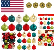 Christmas Tree Ornaments, 40pcs Christmas Ball Ornaments Set Shatterproof Chr...
