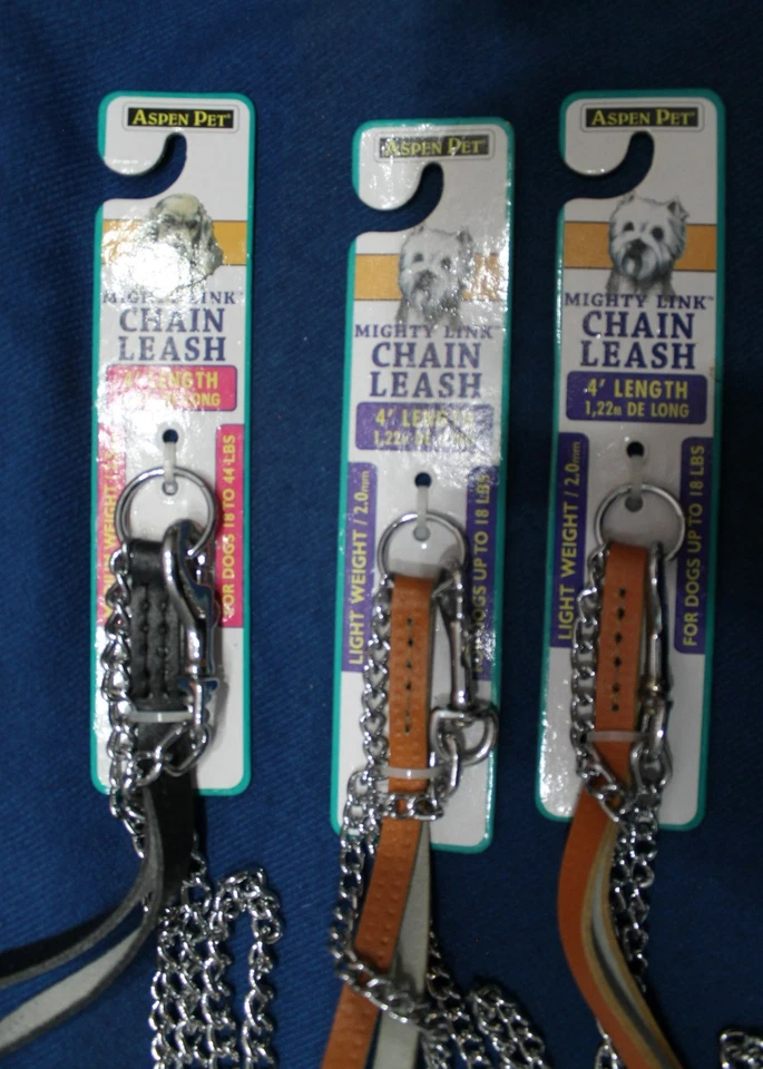 (3 Juego) CORREA CADENA ASPEN PET PODEROSO ESLABÓN - PESO LIGERO Y MEDIO - 4' cada uno Foto 4 de 4