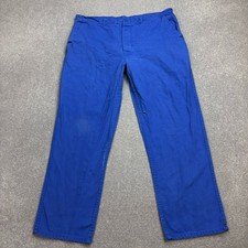 VINTAGE French Trousers Adult 38x29 Blue Workwear Chore Distressed Utility Mens