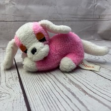Vintage Russ Berrie Dibbs Sleeping Dog Plush Stuffed Animal 1977 Pink Toy