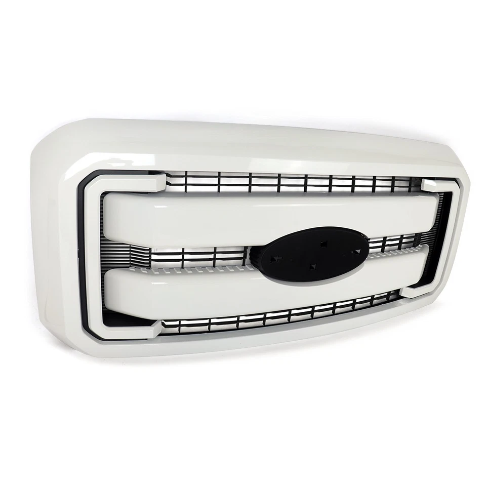 White Platinum Front Bumper Grille For 2011-16 Ford F-250 F-350 F-450 Super Duty - Image 3 of 4