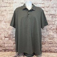 Adidas Men  s Gray Short Sleeve Stretch Comfort Performance Polo Shirt Size XL