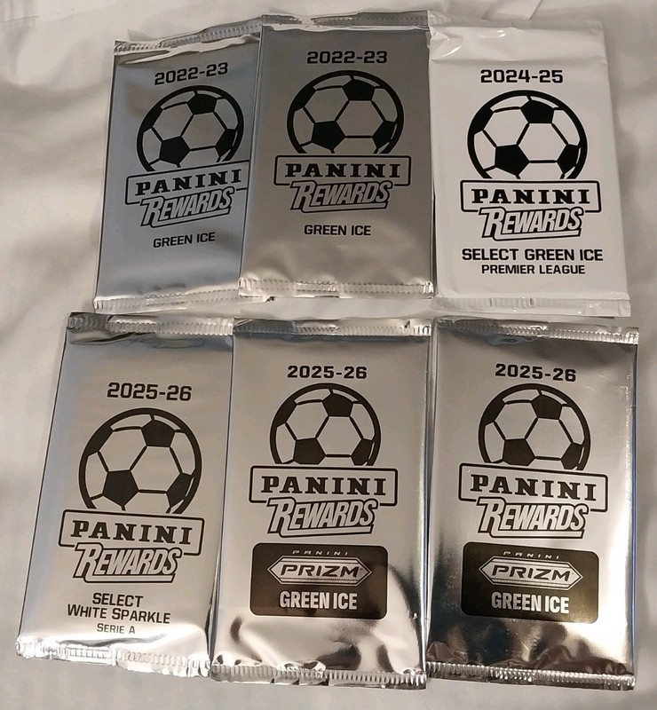 🔥⚽️6 Panini Rewards Select + Prizm White Sparkle Green Ice Packs MESSI YAMAL 🔥