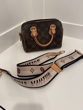Louis Vuitton LV Monogram Speedy Bandouliere 20 W/ Logo Canvas Strap