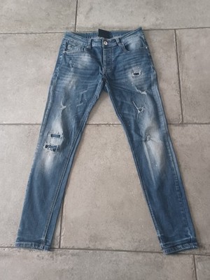 Mens Distressed Look Skinny Jeans - 30in waist, 31in leg - Kings Will Dream