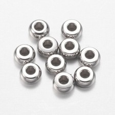 1000Pcs Flat Round 304 Stainless Steel Beads Spacer For DIY Jewelry Making 4x2mm
