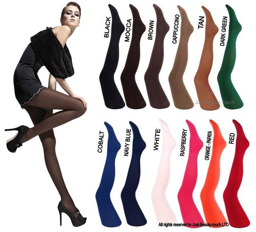 40 Denier OpaqueTights Microfibre size S - XXL by Fiore Paula Various Colours - Picture 6 of 32