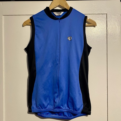 Pearl Izumi Cycling Womens Jersey Blue Sleeveless 1/4 Zip Medium Blue and Black