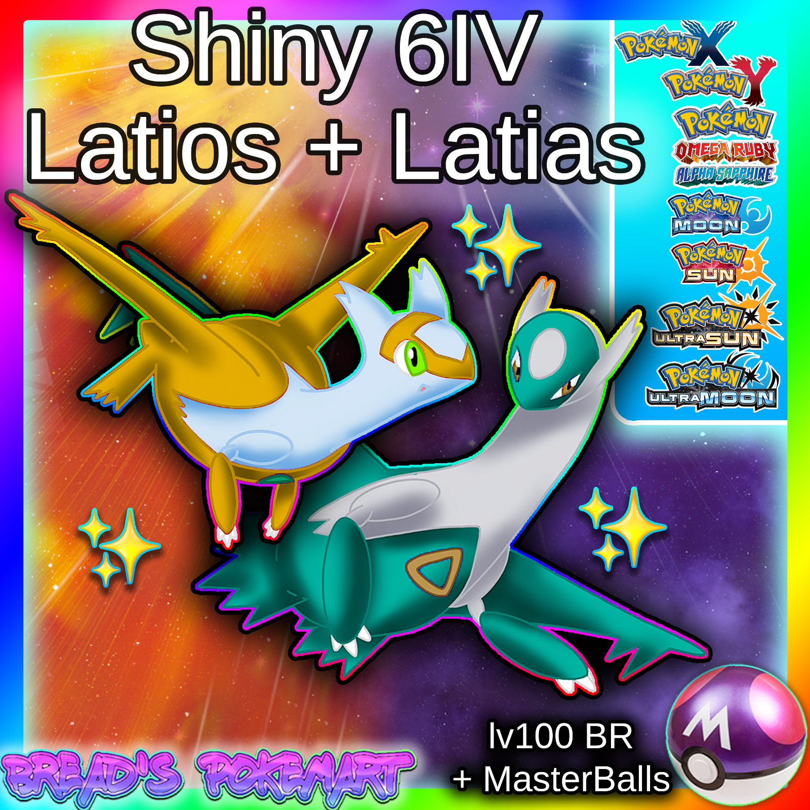 Shiny 6iv Latios Latias Battle Ready Pokemon Xy Oras Ultra Sun Moon 3ds Ebay