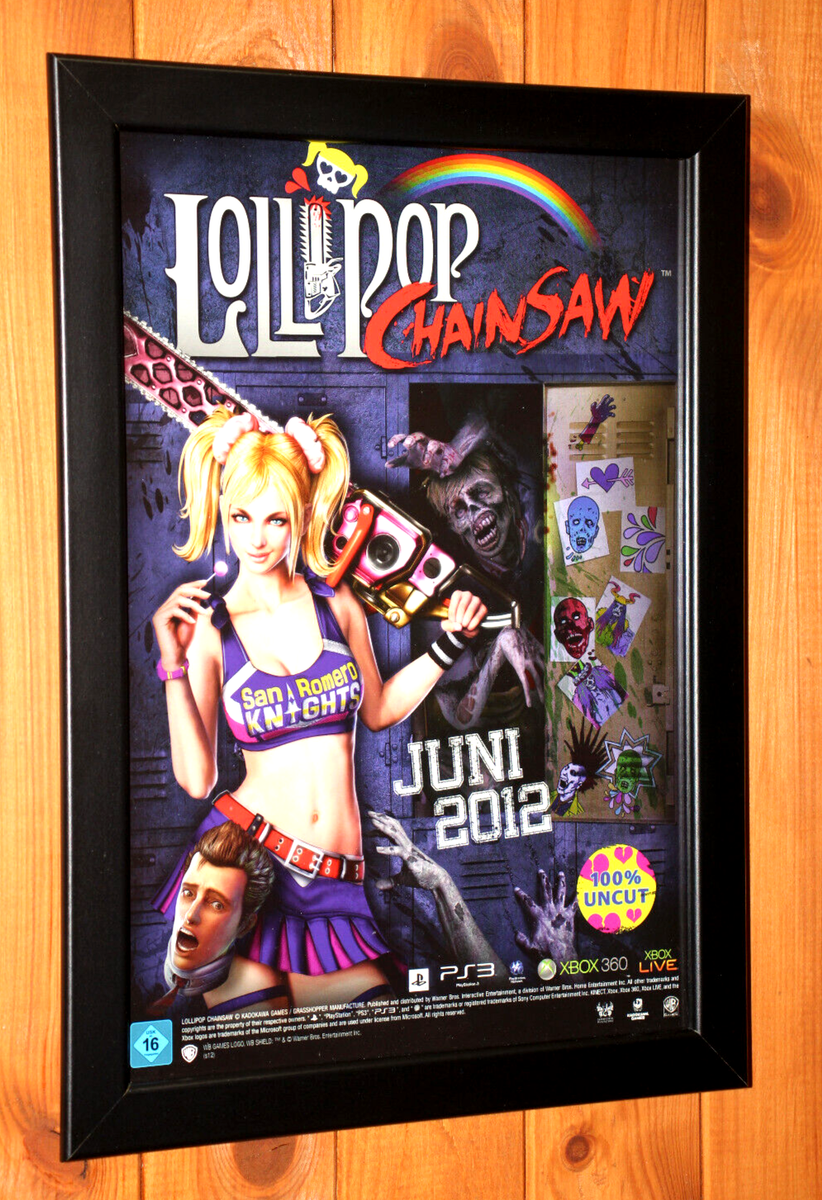 Lollipop Chainsaw PS3 Xbox 360 Old Rare Small Promo Poster / Ad