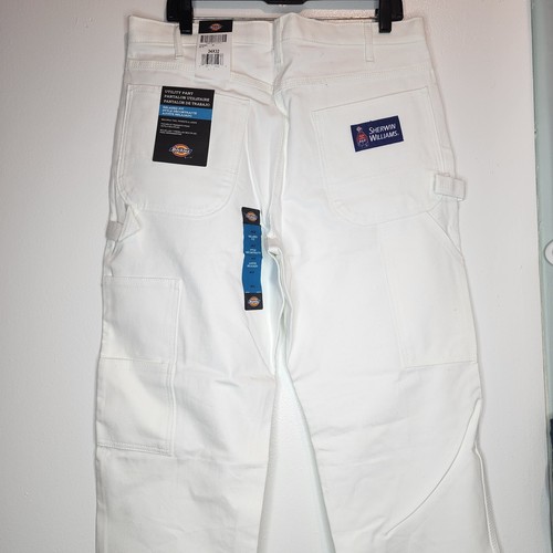 Dickies 34x32 Multiple Tools Pockets & Loops Paint Pant White