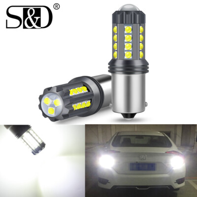 2Pcs 1156 23SMD 3030 LED P21W Reverse Light BA15S Backup Bulb 6500K White 1200Lm