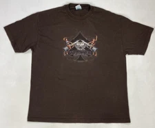 VINTAGE Heaven Cycle Miami Wanted Dead Or Alive T-shirt Men XL Pin Up Girls Gun