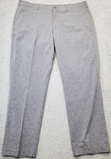 Ben Hogan Dress Pants Mens 40x30 Gray Golf Performance Slash Pocket Straight Leg